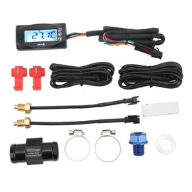 4 in 1 Water Oil Temperature Time Voltage Gauge LCD Digital Display DC12V Universal for Motorcycle M14x1.5