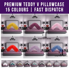 Fleece Pillowcase V Shaped Cover Only Teddy Cuddles Fleece Super Soft Pillow Case COLOUR: PLUM