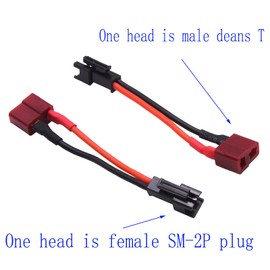 Blomiky 5 Pack Female T Plug to Male SM-2P Plug Extend Adapter Cable for B6 B6AC C150 T240 T400 Smart Charger and 1 to 8 Octopus Extend Cable/SM-2P to T *5