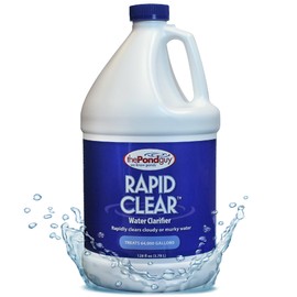 The Pond Guy RapidClear Flocculant, Water Garden Clarifier Treatment, Clear Cloudy Outdoor Koi Fish Ponds & Fountains, Plant & Animal Safe, 1 Gallon