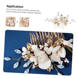 Beavorty 3pcs Bridal Comb Hair Combs Pearl Wedding Macrame Decor Vintage Decor Bridal Accessories Rhinestone Hair Accessories Female Head Decor Bride Mori Department Hairpin Ceramics