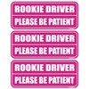GEEKBEAR Rookie Driver Car Magnet (3 Pack) - Rectangular Shape,