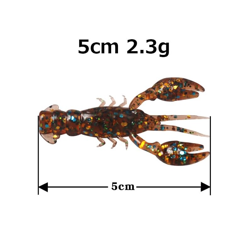 Crawworm 5cm Set of 10 Crawfish Worms Black Bass Bluegill
