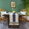 Karlesi Table Runner,Cotton and Natural Burlap Splicing Table Runner with