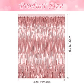 5 Pack Rose Gold Backdrop Birthday Decorations Foil Curtain Backdrop Bachelorette Party Decorations Rose Gold Party Decor Streamers Groovy Birthday Party Decorations