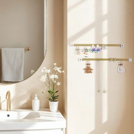 milylove Earring Organizer Wall Mounted 2 Pack Earring Holder Hanging Jewelry Organizer Display for Stud/Hoop/Dangle Earring Necklace Bracelet Ring