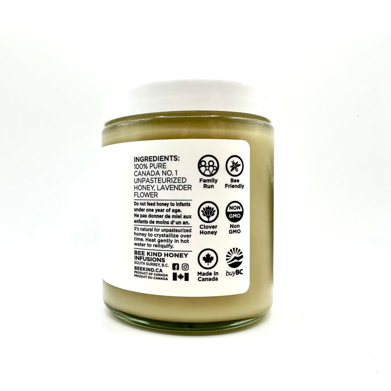 Lavender-Infused Honey |100% Canadian Unpasteurized Honey | 350g