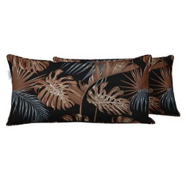 Vargottam Indoor/Outdoor Polyester Fabric Lumbar Pillow Cover, All-Weather Waterproof Rectangular Cushion Case for Patio Furniture, 16 x 24 Set of 2 - Tropical-23