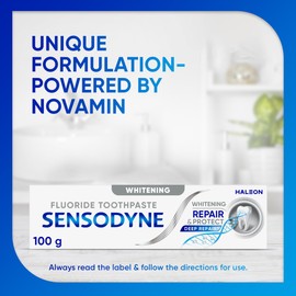 Sensodyne Toothpaste, Repair and Protect, Sensitive Teeth and Cavity Prevention, Whitening, 100g