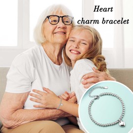 EYQV Granddaughter Gifts, Heart Pendant Bracelet Granddaughter Gifts from Grandparents, Best Granddaughter Birthday Christmas Gifts, Stocking Fillers for Teenage Girls