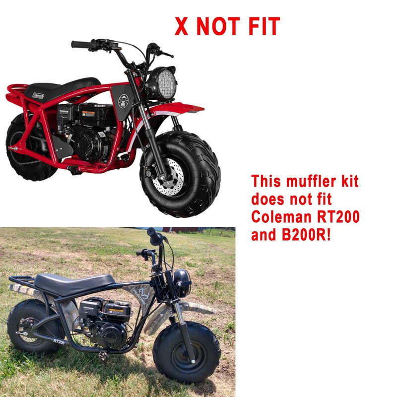 QYMOTO Upgrade CT200U Mini Bike Silencer Kit with Muffler Pipe