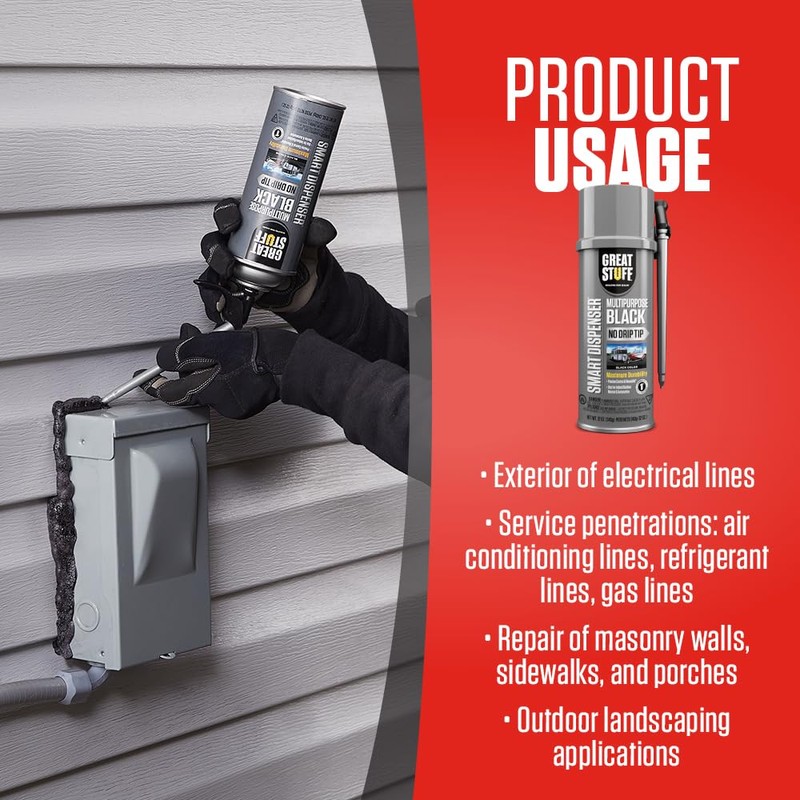 Great Stuff 99112876 Smart Dispenser Multipurpose Black, 12 Oz.