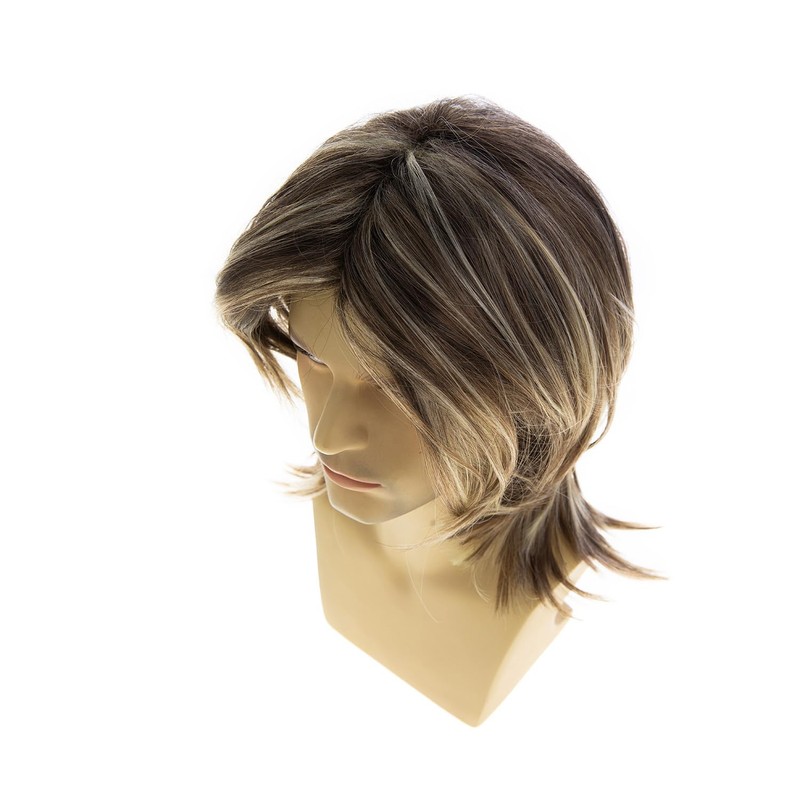 Sallcks Mens Blonde Brown Long Straight Synthetic Natural Looking Costume