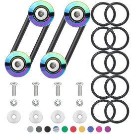 Bumper Quick Release, Mellbree Quick Release Trunk Front Rear Bumper Fasteners Fenders Holders Kit Compatible for Universal Car Bumper (Color 4 x Quick Release Tabs with 12 x O-Ring Fastener）
