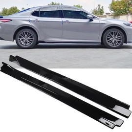 MUCO New Side Skirts 2pcs for Toyota Camry LE SE XSE XLE 2018 2019 2020 2021 2022 2023 2024 2025 Rocker Panels Guard Pair ABS Plastic Gloss Black