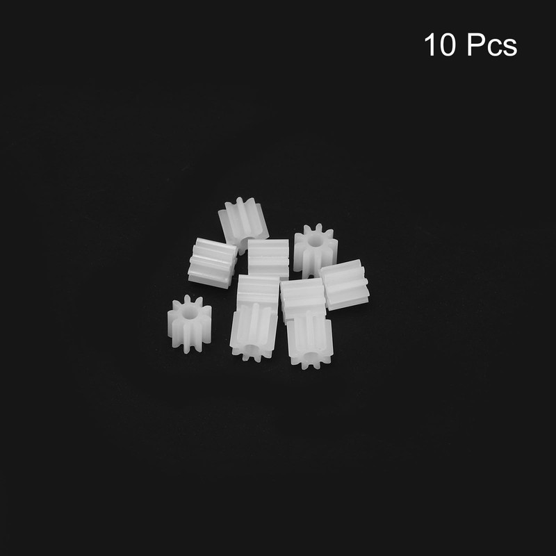 sourcing map 10Pcs Plastic Gears 9 Teeth Plastic Shaft Gears