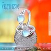 Celtic Hoop Earrings S925 Sterling Silver Moonstone Hinged Hoop Earrings