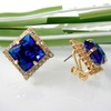 Navachi 18k Gold Plated Multicolor Square Zircon White Crystal Omega