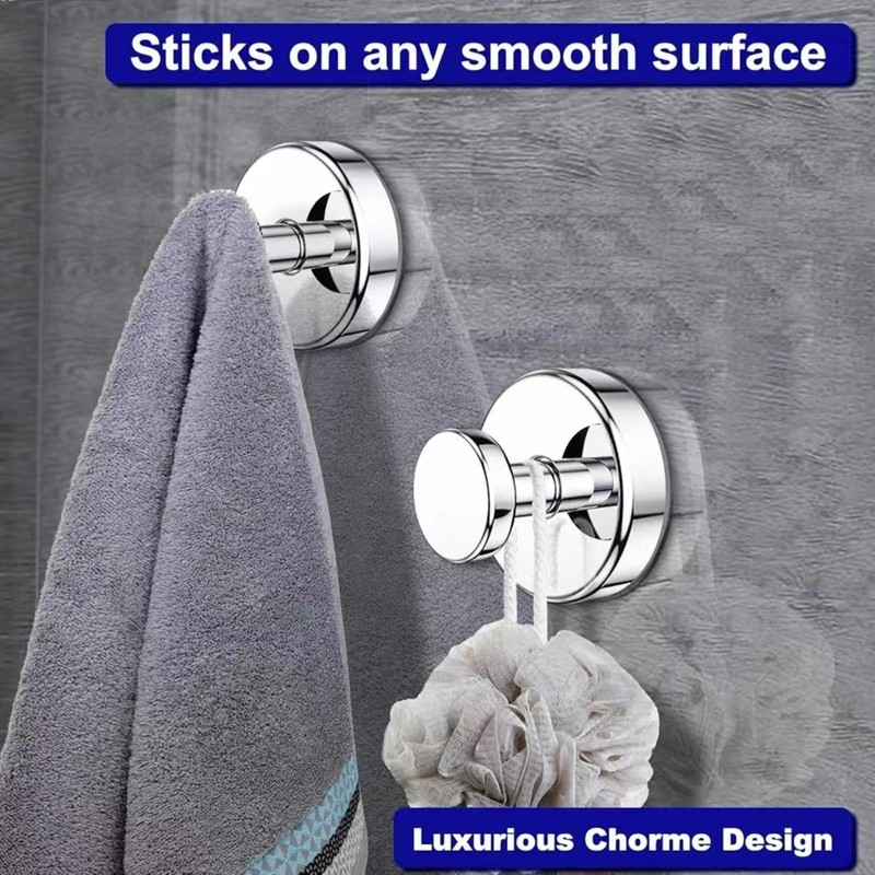 Boxonly No-Drill Suction Hooks,2024 Upgraded Stainless Steel Waterproof Hooks for