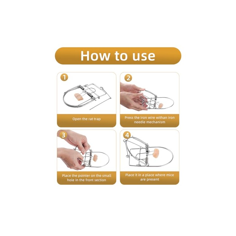 2 Pack Small Animal Traps Mouse Trap,Spring Trapt Rodent Cage,Suit