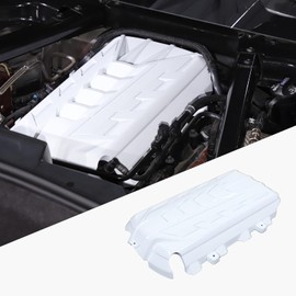 Suetlcoity for Corvette C8 Engine Cover Trim Compatible with Corvette C8 2020-2024 Engine Bay Protection Panel Cover Trim Exterior Accessories ABS (White)