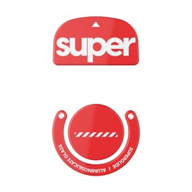 Superglide2(Type C) Mouse Sole for Logicool GPROX Superlight Mouse Feet [ Reinforced Glass Material, Round Edge Processing, High Durability, Low Friction, Super Smooth ] - Red