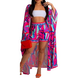 QegarTop Shorts Sets Women 2 Piece Outfits Summer Resort Wear Birthday 2024 Brunch Dinner Vacation Beach Outfits 2XL