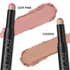 FOCALLURE 2 Pcs Cream Eyeshadow Stick,Brightener Eyeshadow Pencil Crayon,Highlighter Eye