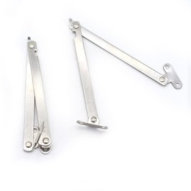 2Pcs (1 Pair) Stainless Steel Folding Soft Close Hinges, Lift Up Stay Support, Ideal for Kitchen Cupboards, Wardrobes, Caravan Windows, Doors, and Cupboard Furniture