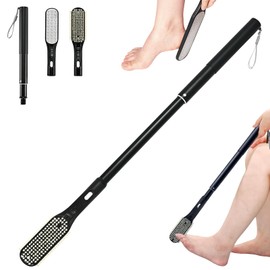 Gobiteli Toe Gap Cleaning Brush, 18.8"-25.9" Telescopic Long Handle Foot Scrubber,Foot Files for Feet Care Remove Hard Skin for Seniors,Men and Women