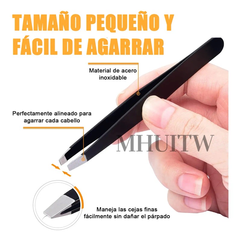 Kit 6pzs Pinzas Para Cejas Profesionales Con Tijera Curvadas