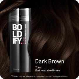 BOLDIFY Hair Fibers (28g) - Fill In Thinning and Fine Hair for an Instantly Fuller, Thicker Look - 14 Shades for Women & Men - Dark Brown