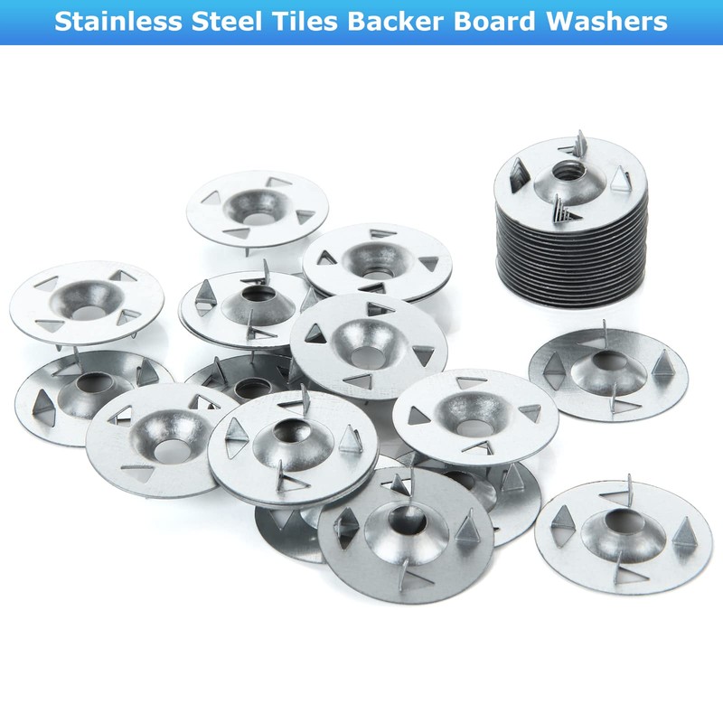 LOLYSIC 500 PCS Washers, 28mm Tile Backer Board Washers, Galvanised