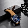 AKNIGHT Men's Wristwatch, Stylish, Popular, Quartz, Natural Leather Strap, Chronograph,