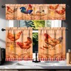 aiwkjdns 3 Piece Chicken Kitchen Curtains and Valances Set for