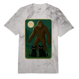 Bigfoot and Black Cats Moonlit Adventure Forest Design Comfort Colors Adult Heavyweight T-Shirt