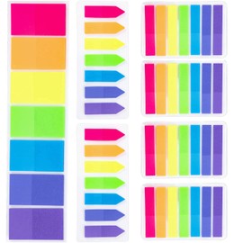 700 Piezas Notas Adhesivas, Índices 3 Tamaños Etiquetas Grabable Marcador de Página Tiras de Resaltador de Texto, 7 Colores, 5 Set