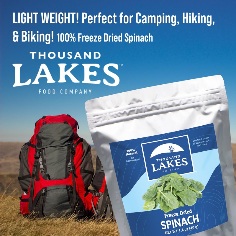 Thousand Lakes Freeze Dried Vegetables - Spinach 2-pack 1.4 ounces