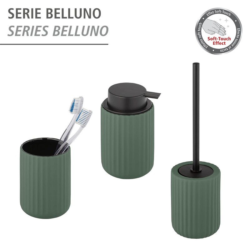 WENKO Belluno Liquid Soap Dispenser, Refillable Soap Dispenser Made of