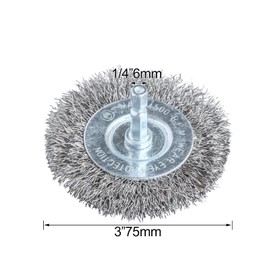Hiqalty 4pcs 3 Inch Stainless Steel Wire Wheel Brushes Kit for Drill with 1/4-Inch Hex Shank (4)