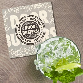 Grunge Black Friday Door Busters 4'' X 4'' Square Wooden Coaster