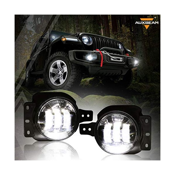 Auxbeam 4" LED Fog Lights for Jeep Wrangler JL JLU