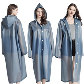 KoovDem Disposable Rain Poncho, Lightweight Emergency Poncho for Outdoor Activities, Camping, Windy and Stormy Weather, Thickened Blue