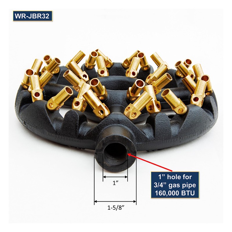 Chinese Wok Range 32 Tips Jet Burner, Copper Tips, Cast