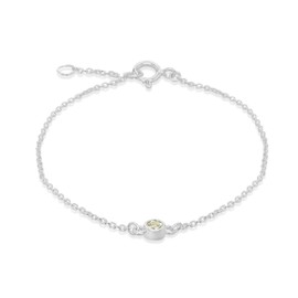 Tuscany Silver Women's Sterling Silver Adjustable Bracelet - Aqua CZ March Birthstone - 16cm/6.25"- 18cm/7"