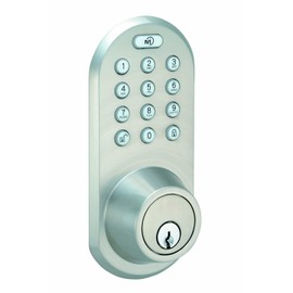 MORNING INDUSTRY QF-01SN 3-in-1 Remote Control & Touchpad Dead Bolt (Satin Nickel/Black)