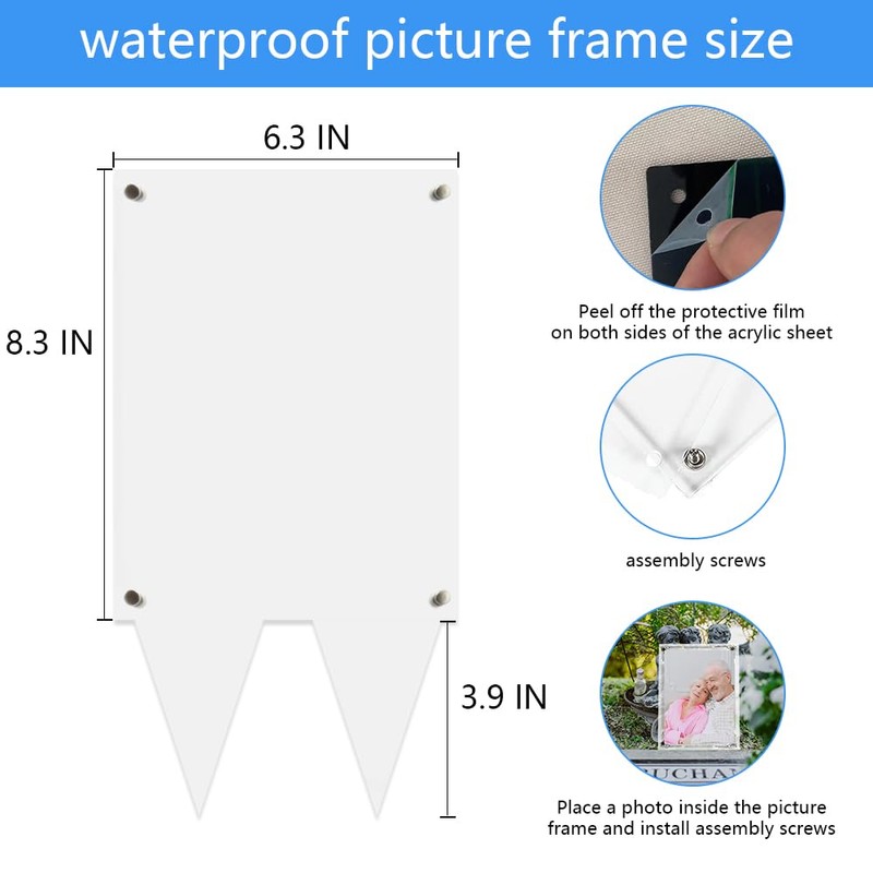 5X7 Waterproof Picture Frame for Grave, Cemetery Decorations for Grave,1pcs