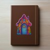 Bright Rainbow House with Trees - Fairy Door Wall Sticker