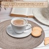 sourcing map 8 Pcs Round Woven Placemats, 4.3 Inch Braided