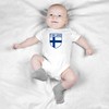 Purple Print House Baby Boys Finland Flag Badge Retro Babygrow